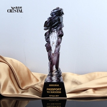 Water drop stone wear black glass trophy custom lettering annual award souvenir custom creative Crystal customization
