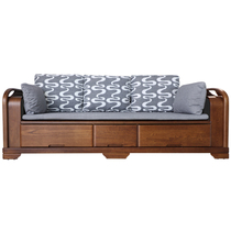 Double leaf furniture solid wood Luohan bed modern Chinese fabric sofa antique furniture Red Oak Luohan chair