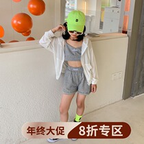 (year-end clear cabin not to be changed) girl sunscreen pure cotton cardiovert summer jacket kid childrens air conditioning suit