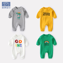 Baby clothes Spring and autumn female newborns Harclothes pure cotton spring climbing to wear male baby clothes conjoined clothes slim fit spring clothes