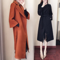 Little Hepburn wind forest department long cashmere coat Womens coat autumn and winter 2020 thin Nizi