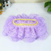 灵诺欧式蕾丝纸巾盒套经典紫色纸巾套布艺面巾套高档抽纸套