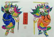 Woodcut New Year pictures Shen Tu Yu Lei 68 pair