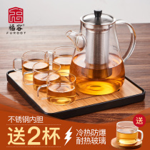 Fullon heat-resistant glass Teapot Large large capacity office tea maker Black tea tea set Household tea kettle