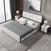  Bed Modern simple Nordic 1 5-meter single bed 1 8-meter double bed Master bedroom plate-type high box storage Economical bed