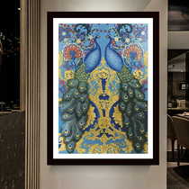 Restaurant cross-stitch home new living room Peacock 2021 own embroidered small pieces handmade 2022 bedroom simple