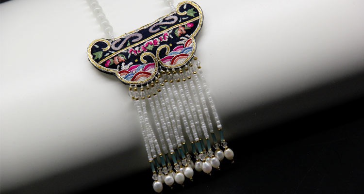Original Long Necklace Hand Embroidered Su Embroidered Sweater Chain Women's Hanfu Vintage Ornament
