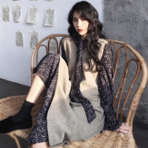 Autumn 2021 new floral long sleeve jumpsuit skirt size womens fat mm early autumn fashion two-piece suit