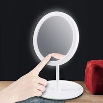 LED Makeup Mirror with lamp Desktop Gloss Carry-on dorm Dormitory Desktop Handy Mesh Red Brief Joins Wind Dresser
