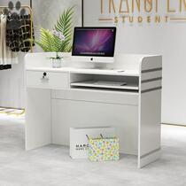 Black company reception desk Simple modern high-end atmosphere beauty salon bar cabinet straight white cashier