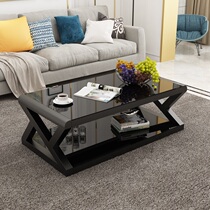Nordic Modern Round Template Tempered Tempered Glass Table TV Cabinet Combined with Small Household Living Room