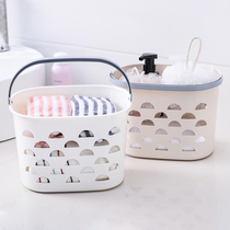 Portable bath basket Bath basket toiletries Korean cute bathroom storage frame Bath bath blue dormitory artifact