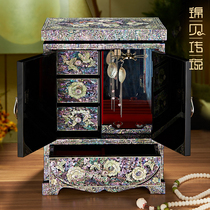 Jin Bei legend Peony retro luxury jewelry box Solid wood jewelry box Jewelry storage Chinese collectibles
