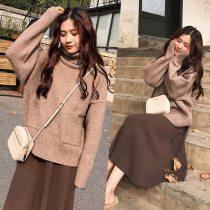 Autumn and winter clothes 2021 New Tide size womens half-body dress autumn fashion two-piece dress High sense