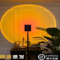 Fall Day Light Projection Floor Lamp Photography Days Without Falling Living Room Bedside Lins Nets Red Sunset Lights Ambience Light Ambience Light Sunset Lights