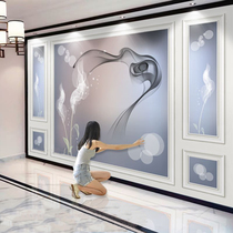 TV background wall wallpaper 3d three-dimensional lines abstract smoke murals modern minimalist film and television wallpaper decorative wall cloth