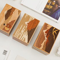  Japan Hakone send wood craftsman 5 inch secret box Wooden inlaid organ box Storage box Jewelry gift box