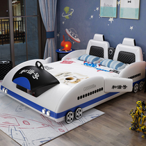 Childrens bed train solid wood bed cartoon subway bed fashion personality car sports car creative storage bed spot