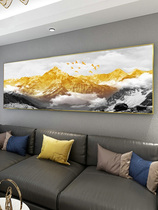 Back to Jinshan living room decorative painting sofa background wall landscape painting modern simple high-end atmospheric crystal porcelain mural