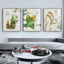 New Chinese living room decoration painting modern simple creative oil color painting restaurant background wall Chinese style hanging painting Crystal porcelain painting