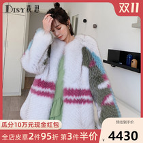 Disy Finland imported whole leather fox fur coat womens long thin winter coat Haining 2019