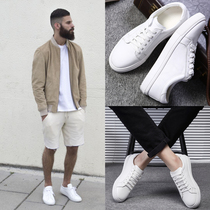 Hong Kong 2021 Summer new genuine leather small white shoes male Korean version lovers 100 hitch casual shoes big code plate shoe tide