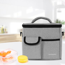 With compartment lunch box handbag thickened aluminum foil insulation bag Canvas office worker packed lunch box with vegetable bento bag