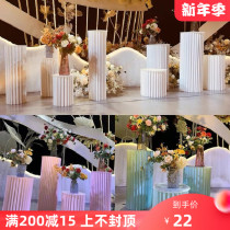 Wedding Road folding dessert table round paper Roman column welcome area decoration window decoration cake table ornaments
