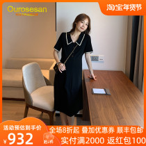 OUROSESAN pregnant woman black thin leaner short sleeve dress 2022 new summer dress