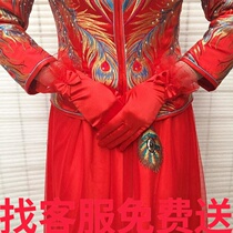 Red gloves wedding bride Xiuhe wedding red with Xiuhe dress spring 2020 new lace short Chinese style