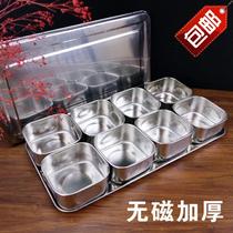 Grade Stainless Steel Japan Style Taste Case Suit Seasoned Pot y zo stock Remain box 6 g 8 lattice with cover seasoning box material cylinder