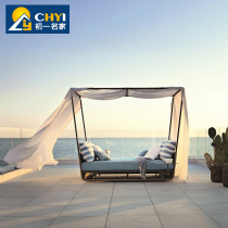 Outdoor bed villa hotel open air pool sea view room Creative Square shade with shed outdoor garden bed