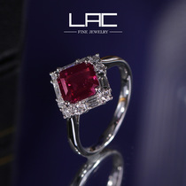LAC high jewelry natural color blue treasure ring female 18K gold inlaid diamond colored gems