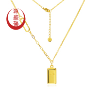 Source Sheng Fu New 999 Foot Gold 5G Solid BRICS Gold Necklace Fashion Gold Bar Set Chain Female Gift Giving Gift