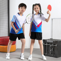 Childrens table tennis training suit badminton suit boy summer girl breathable fashion custom match suit