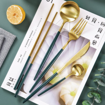 304 stainless steel knife fork and spoon three-piece set Dessert spoon coffee spoon steak Western tableware high-grade net red ins wind