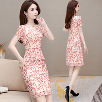 Chiffon floral dress female 2021 new summer this year popular temperament high-end summer skirt long