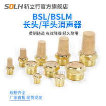 Pneumatic solenoid valve BSLM flat head long head brass silencer BSL-M5 01 02 02 04 04 06 1 inch