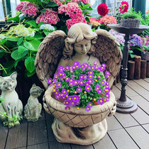 Villa flowerpots angel figures Garden old vintage succulents large caliber ornaments courtyard landscape decorations