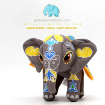 Export single cloth art baby elephant doll ornaments cute fortune elephant toy doll girl birthday gift