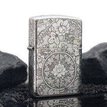 zippo lighter genuine pure silver peony