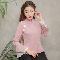 (Clearance) Tea clothing women's summer ancient clothing Chinese style buckle Tang coat Zen slim women's two-piece suit