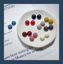 Japanese and Korean Winter Retro Full Semi-circular Candy Color 925 Silver Ear ins Girls Simple Sugar Bean Ear Clip