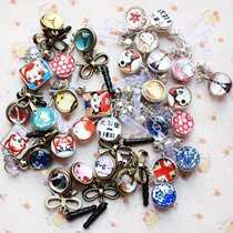 Donuts handmade limited cute cartoon bells crystal gem round face mobile phone dust plug 3 5MM Universal