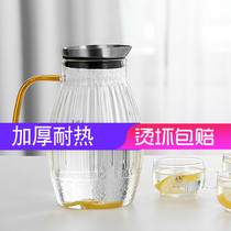 Cool kettle large capacity large large-capacity high temperature resistant glass household thickened bottle Nordic wind explosion-proof filter cold teapot
