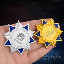 Metal Pentagram Badge Service Star Chest Needle Set for the Division Emblem Medal Chest Badge Personality Chest Badge