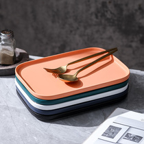 Nordic ceramic tableware plate home large rectangular matte breakfast Western cake pasta sushi pizza plate