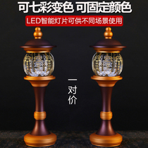 Seven color lotus lantern Buddha for lamp plug-in electric led for Buddha front light a pair of home crystal Changming lamp chaetheon thelamp