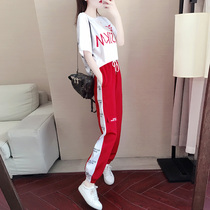 Tide brand CVY short sleeve sports suit womens summer 2021 new fashion foreign style loose casual two-piece tide