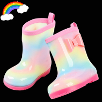 Childrens rain shoes female kindergarten girl 2021 baby non-slip water shoes children plus velvet water boots water boots rain boots